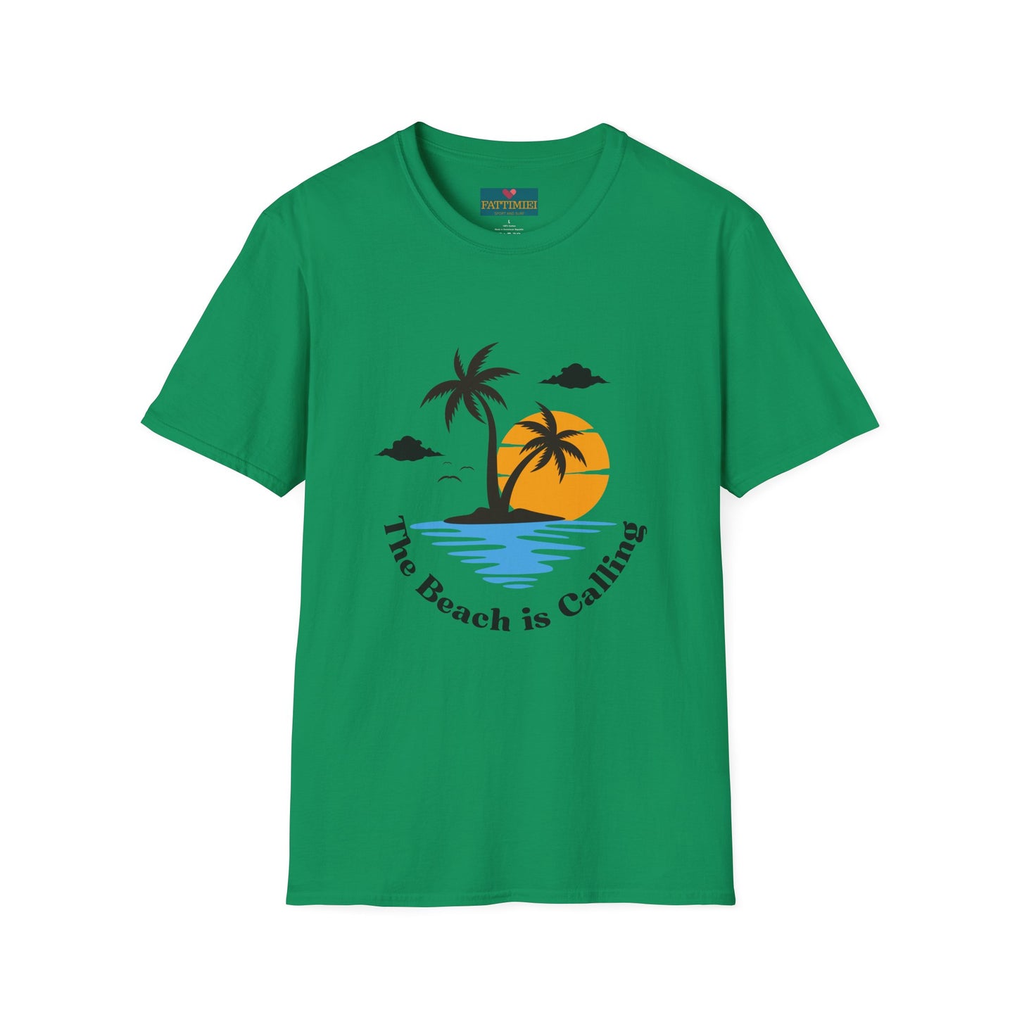 The Beach is Calling: Men’s T-Shirt – Adventure Awaits by the Shore