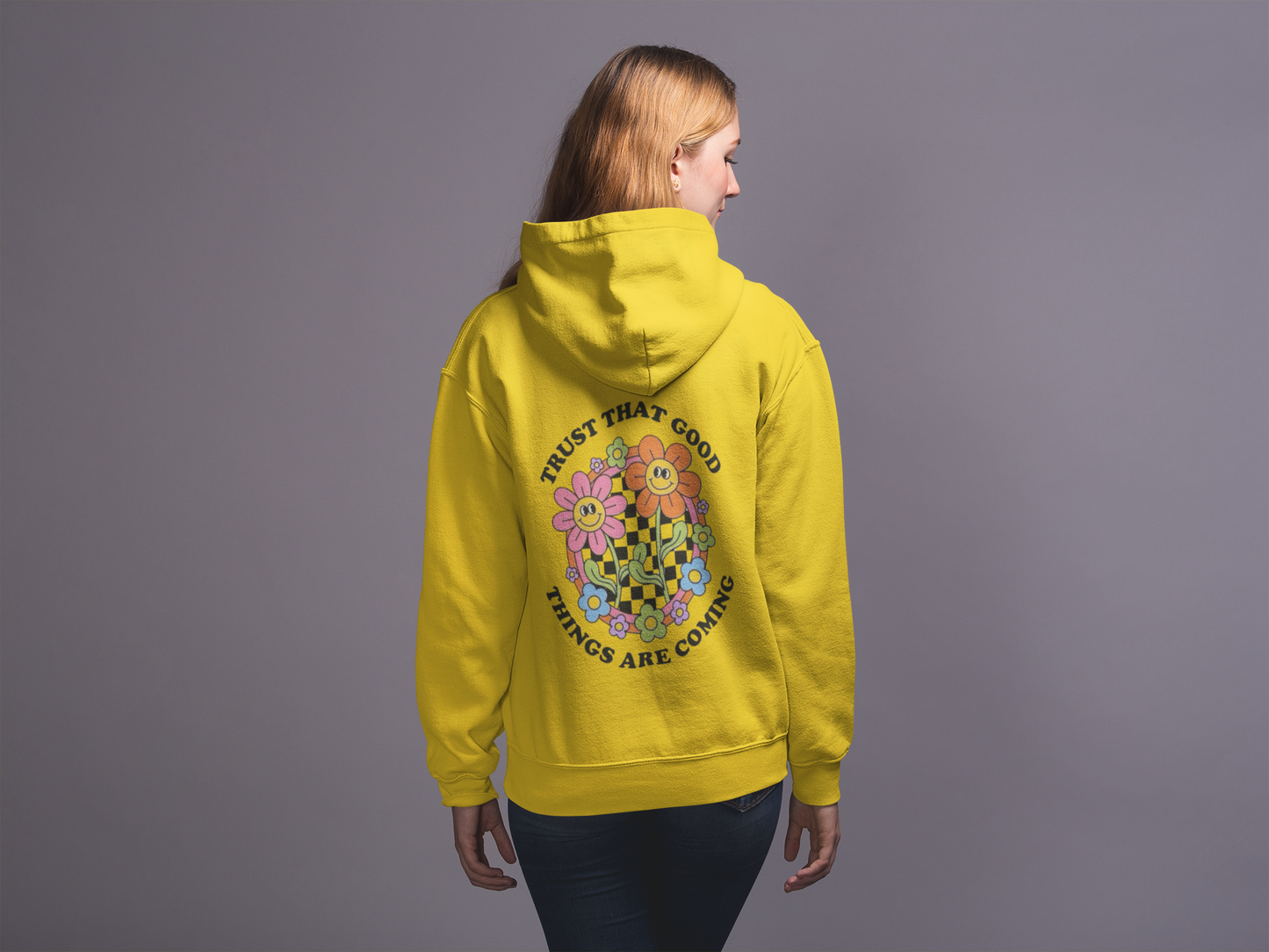Trust That Good Things Are Coming: Floral Design Hoodie for Women – Stay Positive