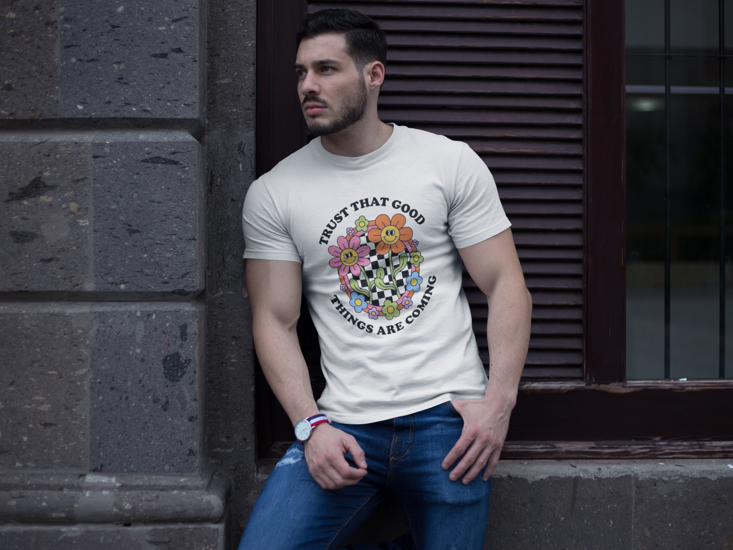 Trust Good Things Are Coming Men’s T-Shirt – Stay Positive, Embrace the Future