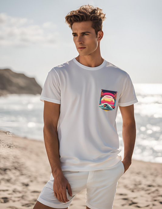 Hawaiian Surf Mens Pocket T-shirt