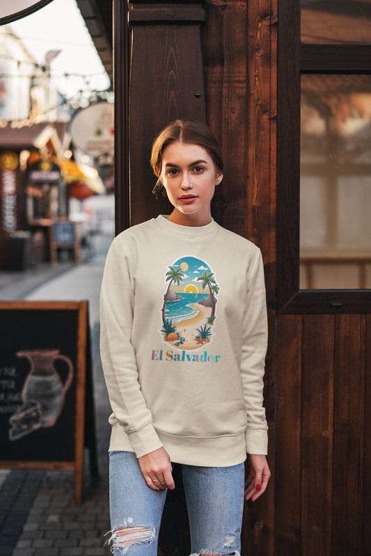 El Salvador Vibes: Women’s Sweatshirt – Surf, Sun, and Style