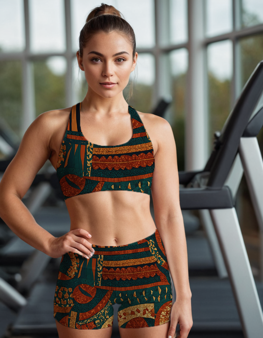Traditional Nigerian Print Women's All-Over Print Seamless Sports Bra
