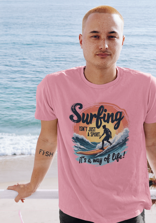 Surfing: A Way of Life – Men’s T-shirt for True Wave Riders