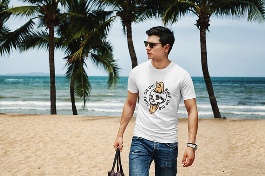 Surf or Die: Men’s T-shirt – Ride the Waves, Live the Lifestyle