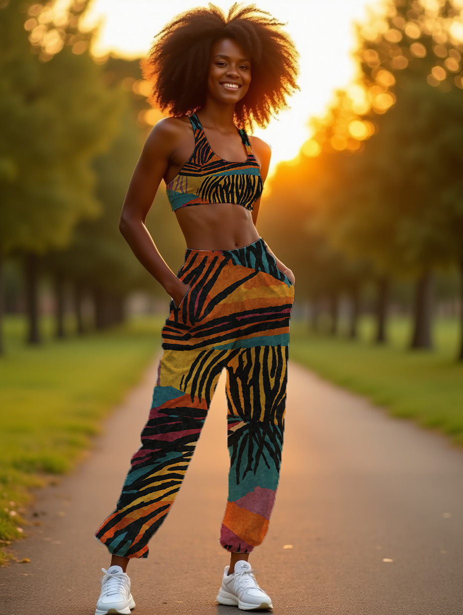 Colorful Animal Print Women's All-Over Print Track Pants