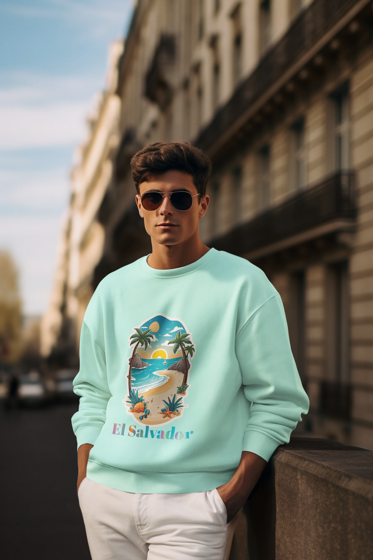 El Salvador Surf: Men’s Sweatshirt – Ride the Waves, Own the Adventure