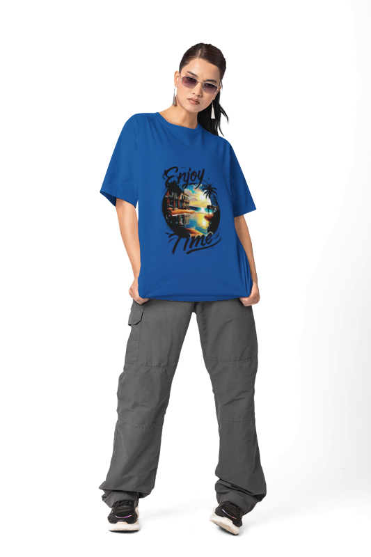 Enjoy Time: Women’s T-Shirt – Embrace the Moment, Ride the Waves