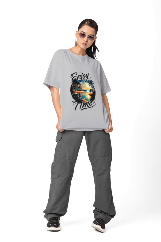 Enjoy Time: Women’s T-Shirt – Embrace the Moment, Ride the Waves
