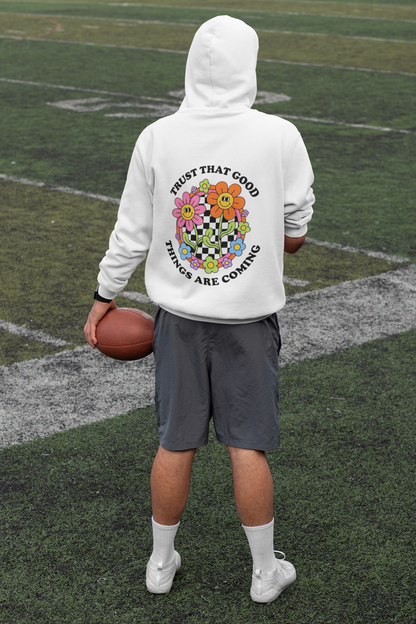 Trust Good Things Are Coming: Men’s Hoodie – Believe in the Waves, Embrace the Journey