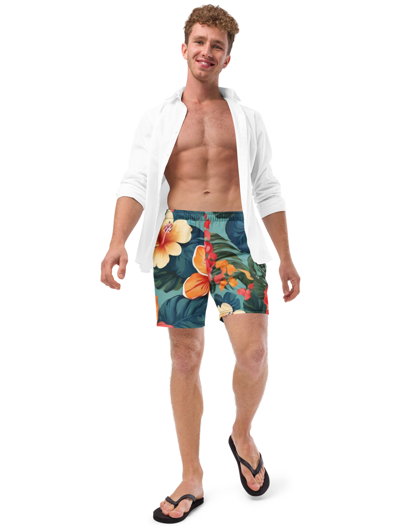 All-Over Print Recycled Swim Trunks