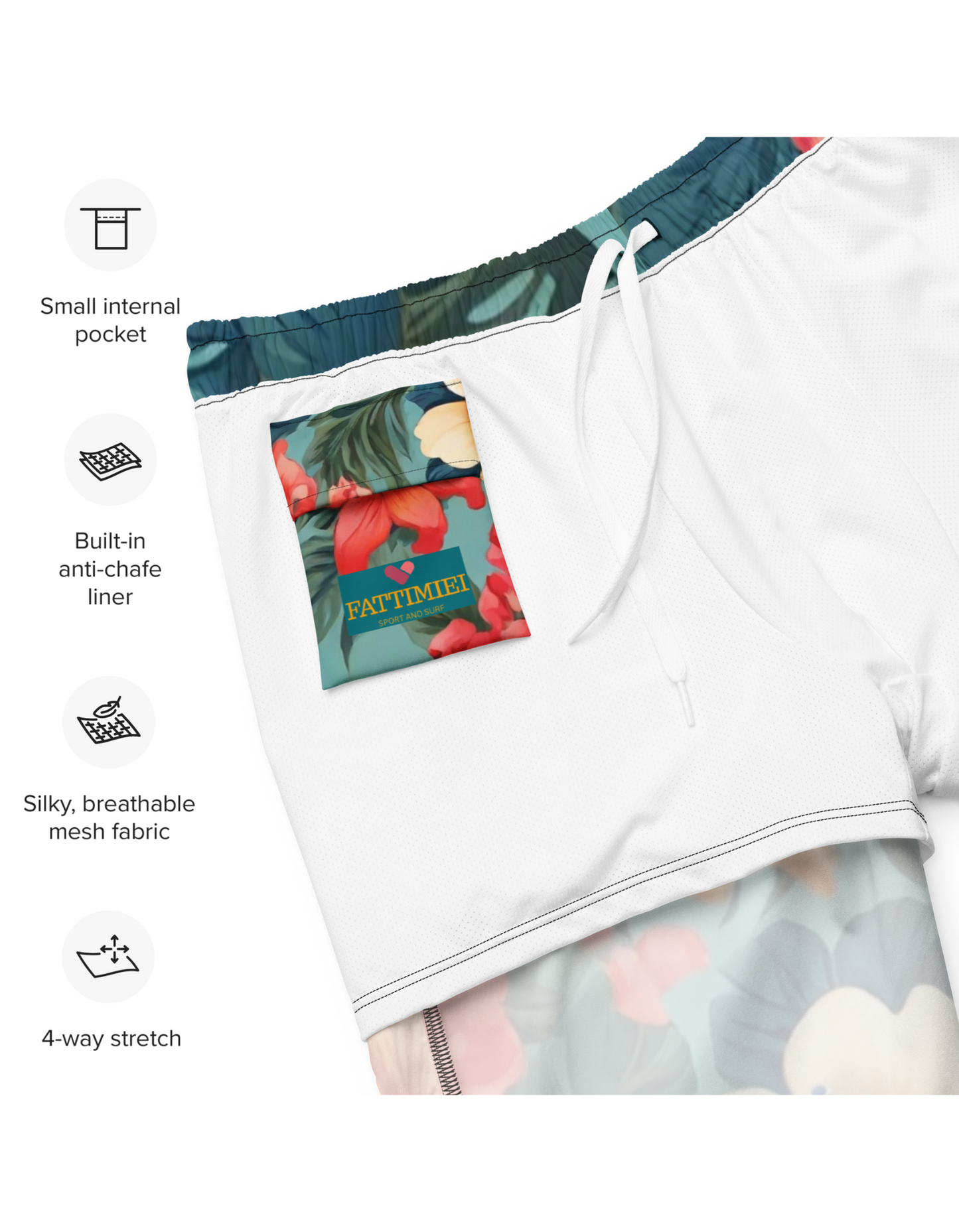 All-Over Print Recycled Swim Trunks