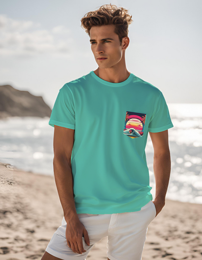 Hawaiian Surf Mens Pocket T-shirt