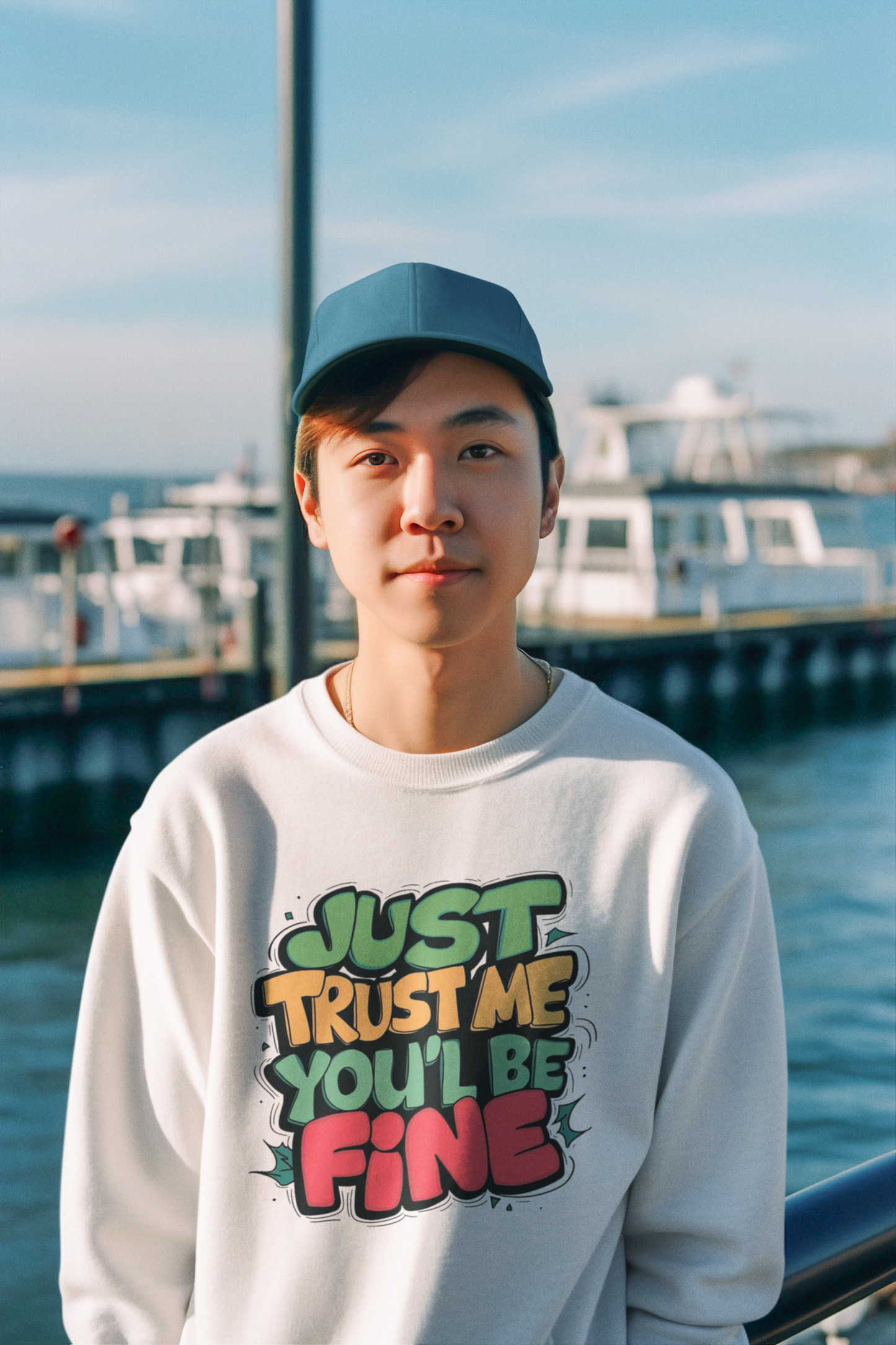 Just Trust Me, You’ll Be Fine: Men’s Sweatshirt – Comfort, Confidence, and Calm