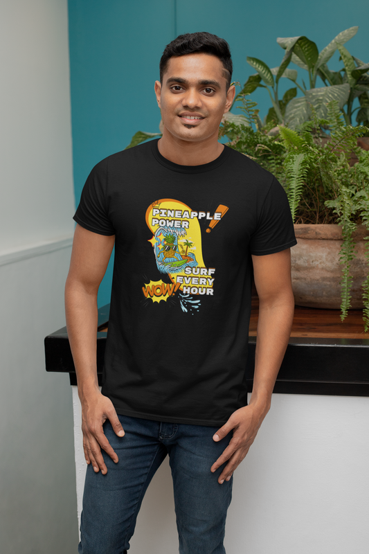Pineapple Power: Surf Every Hour – Men’s T-Shirt – Tropical Energy Meets Surf Vibes