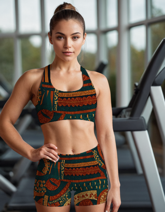 Traditional Nigerian Print Women's All-Over Print Seamless Sports Bra