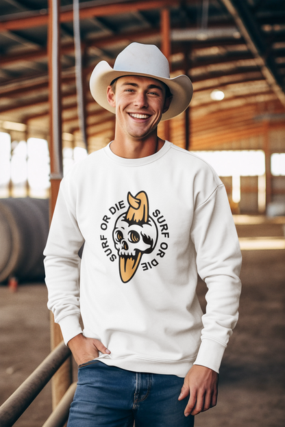 Surf or Die: Men’s Sweatshirt – Live the Thrill, Own the Waves