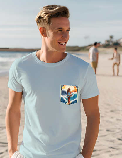Next Level Premium Crew Pocket T-shirt
