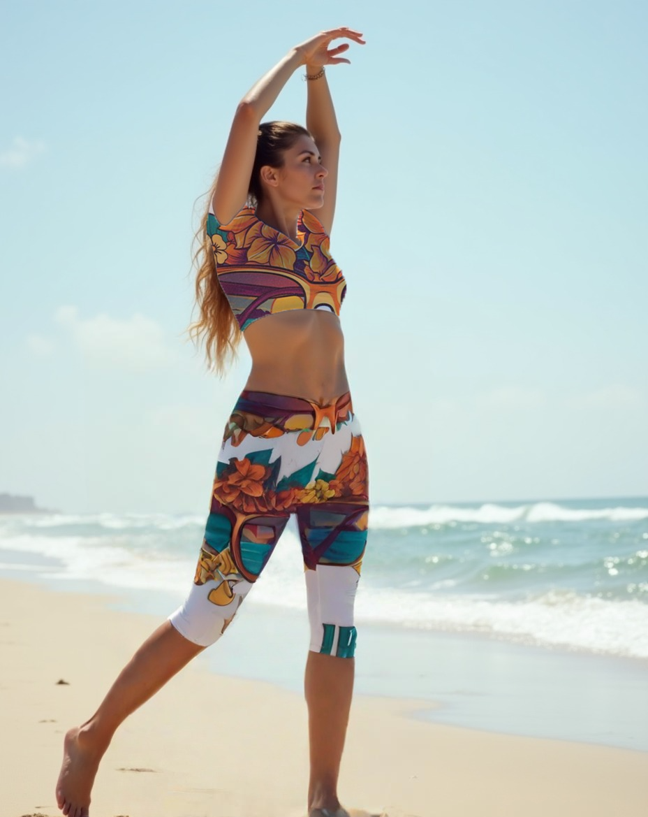 Surf City Women's All-Over Print Mid-Rise Capri