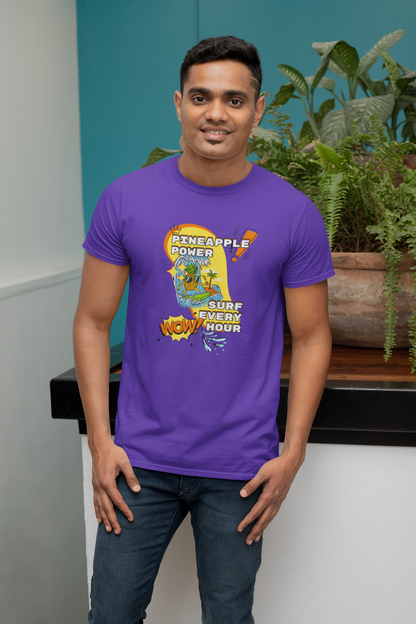 Pineapple Power: Surf Every Hour – Men’s T-Shirt – Tropical Energy Meets Surf Vibes