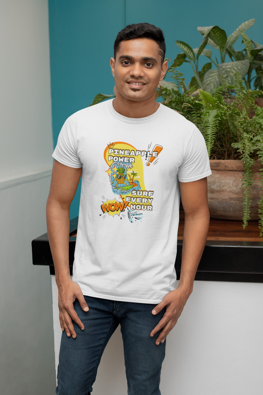 Pineapple Power: Surf Every Hour – Men’s T-Shirt – Tropical Energy Meets Surf Vibes