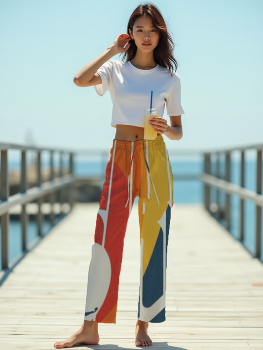 Bold classic oversized surf Women's Satin Pajama Pants