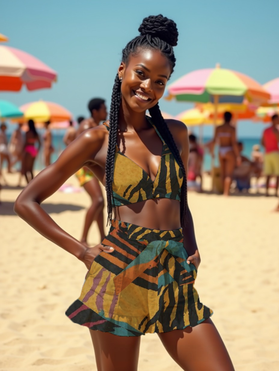 Colorful Animal Print Women's All-Over Print Ruffle Shorts