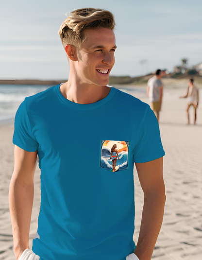 Next Level Premium Crew Pocket T-shirt