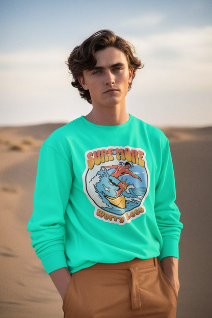 Summer More Worry Less Sweatshirt – Ride the Waves of El Salvador